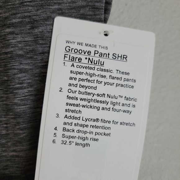 Lululemon Groove Pant Flare in Heathered Black size 0 NWT - Picture 6 of 8